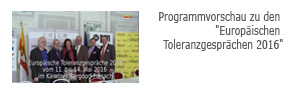 Programmvorschau zu den Europäischen Toleranzgesprächen 2016